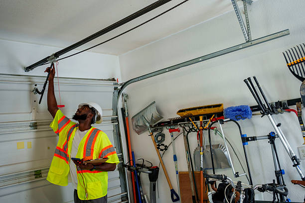 Professional Garage Door Roller Replacement technician working in Miami Shores, FL